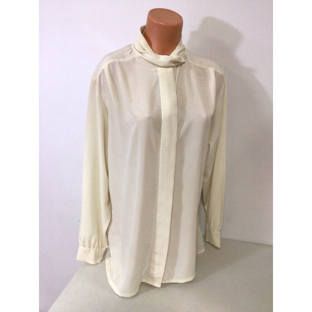 Pendleton Ivory Blouse Office Siren Made USA Womens 18